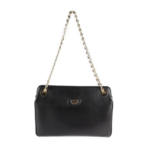 GUCCI Black Leather Shoulder Bag - Picture 1 of 9